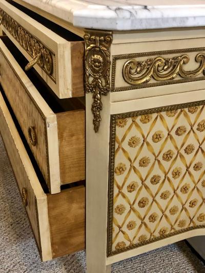 Maison Jansen Hollywood Regency Maison Jansen Style Bronze Mounted Commodes Chests Nightstands