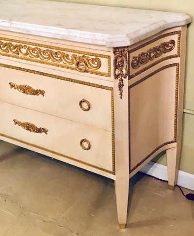 Maison Jansen Hollywood Regency Maison Jansen Style Commodes or Nightstands a Pair