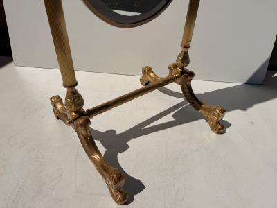 Maison Jansen Hollywood Regency Neoclassical Brass Cheval Floor Mirror 1970s