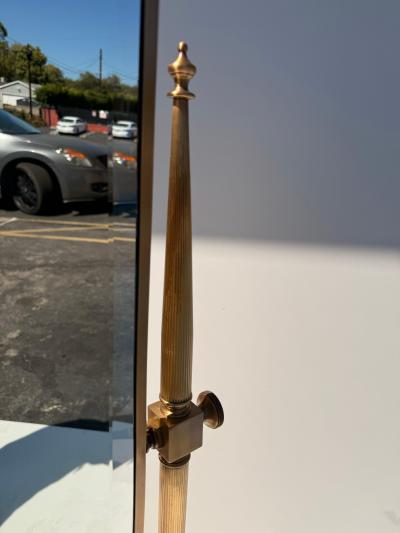 Maison Jansen Hollywood Regency Neoclassical Brass Cheval Floor Mirror 1970s