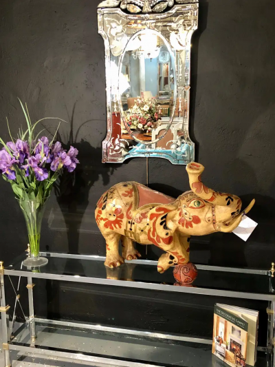 Maison Jansen Hollywood Regency Style Console TV Table Steel and Brass Jansen Fashioned