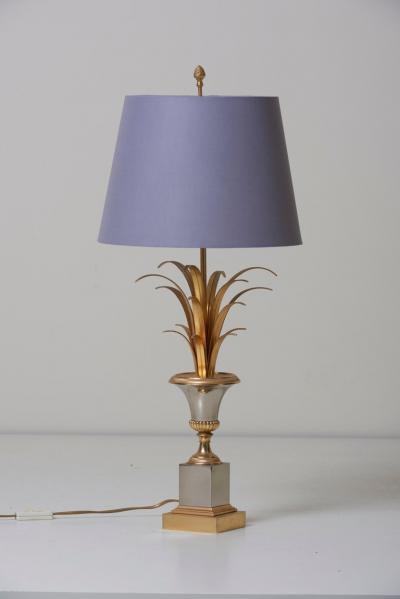 Maison Jansen Huge Maison Charles Pinapple Table Lamp in Brass and Chrome