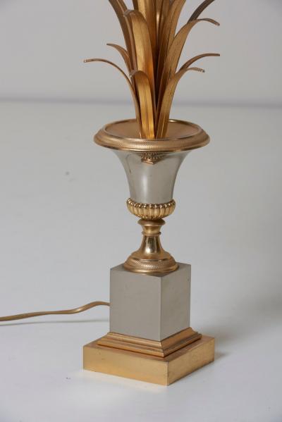 Maison Jansen Huge Maison Charles Pinapple Table Lamp in Brass and Chrome