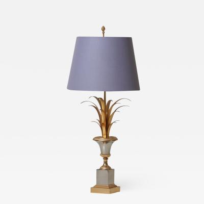 Maison Jansen Huge Maison Charles Pinapple Table Lamp in Brass and Chrome