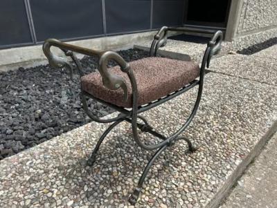 Maison Jansen Italian Modern Iron And Bronze Bench