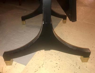 Maison Jansen Jansen Fashioned Chavel Ebonized Floor Chevel Mirror with Bronze Mounts