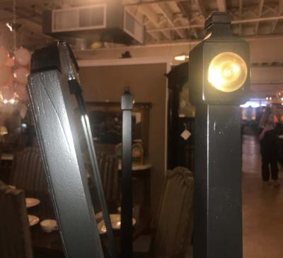 Maison Jansen Jansen Fashioned Chavel Ebonized Floor Chevel Mirror with Bronze Mounts