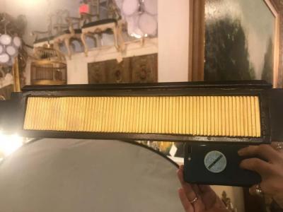 Maison Jansen Jansen Fashioned Chavel Ebonized Floor Chevel Mirror with Bronze Mounts