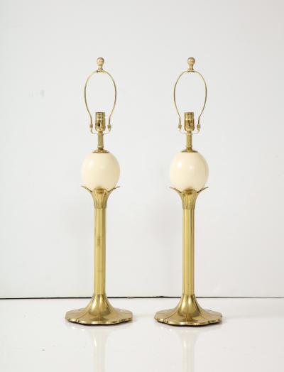 Maison Jansen Jansen Style Brass Ostrich Egg Lamps