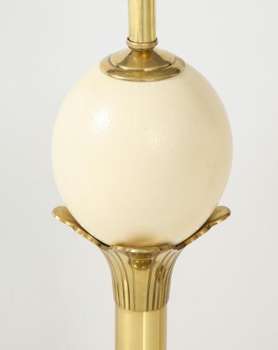 Maison Jansen Jansen Style Brass Ostrich Egg Lamps