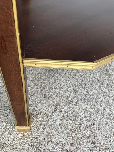 Maison Jansen Jansen Style Two Drawer Marble Top Bronze Console or Serving Table