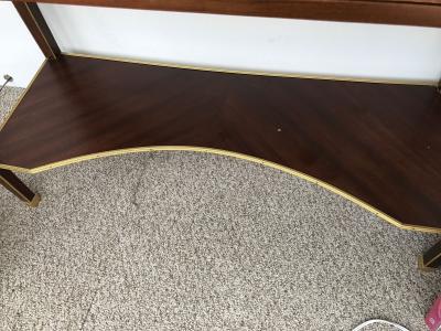 Maison Jansen Jansen Style Two Drawer Marble Top Bronze Console or Serving Table