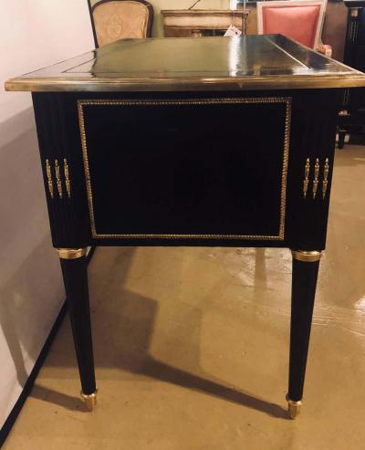 Maison Jansen Jansen Styled Ebonized Bronze Mounted Writing Office Desk Louis XVI Fashioned