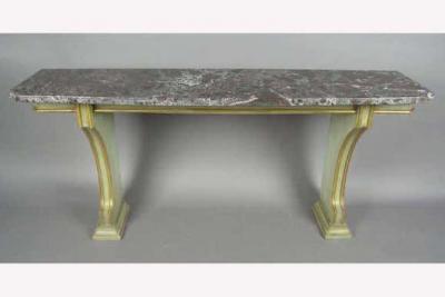 Maison Jansen Large French 1940s Polychrome and Marble Console by Maison Jansen