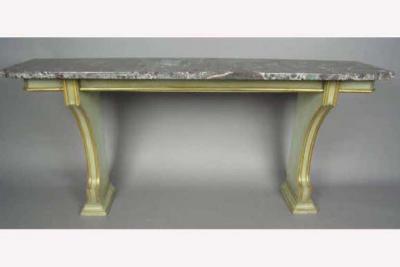 Maison Jansen Large French 1940s Polychrome and Marble Console by Maison Jansen