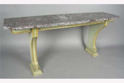 Maison Jansen Large French 1940s Polychrome and Marble Console by Maison Jansen