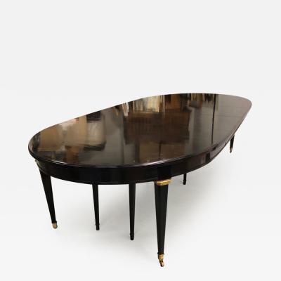 Maison Jansen Large French Modern Neoclassical Ebonized Mahogany Dining Table by Maison Jansen