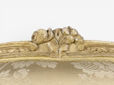 Maison Jansen Louis XVI Armchairs Giltwood Fabric France 20th c 