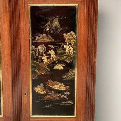 Maison Jansen Louis XVI Chinoiserie Dry Bar Bookcase Cabinet in Fashion of Maison Jansen