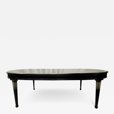 Maison Jansen Louis XVI Dining Table Conference Ebony Bronze French 1930s