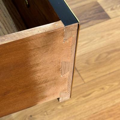 Maison Jansen Louis XVI Hollywood Regency Commodes Black Painted Wood Bronze Marble