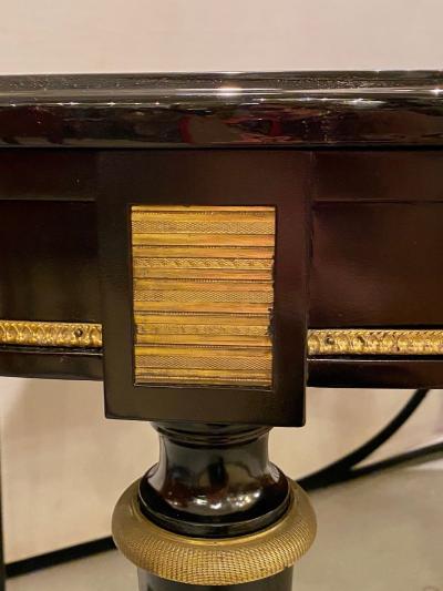 Maison Jansen Louis XVI Jansen Style Center or Dining Table Black Lacquer Steinway Finish