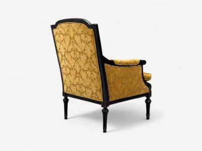 Maison Jansen Louis XVI Style Beige Fabric Mahogany Lounge Chairs France 1920s