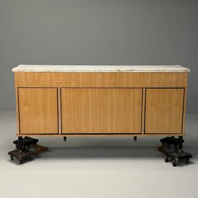 Maison Jansen Louis XVI Style Hollywood Regency Sideboard Black Lacquer Marble Bronze