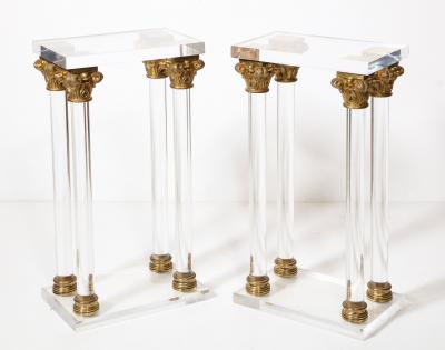 Maison Jansen Lucite and Bronze Console Table