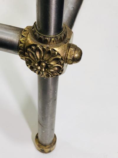 Maison Jansen MAISION JANSEN BRUSHED STEEL AND BRASS DAYBED