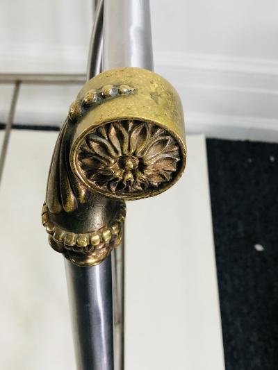 Maison Jansen MAISION JANSEN BRUSHED STEEL AND BRASS DAYBED