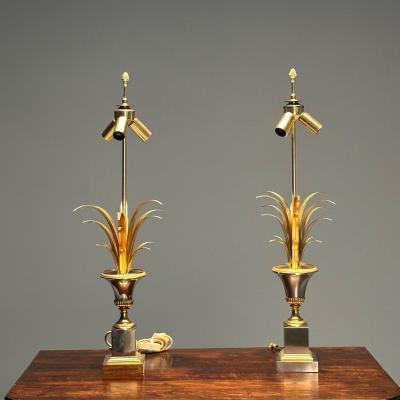 Maison Jansen Maison Charles Attr Hollywood Regency French Table Lamps France 1950s