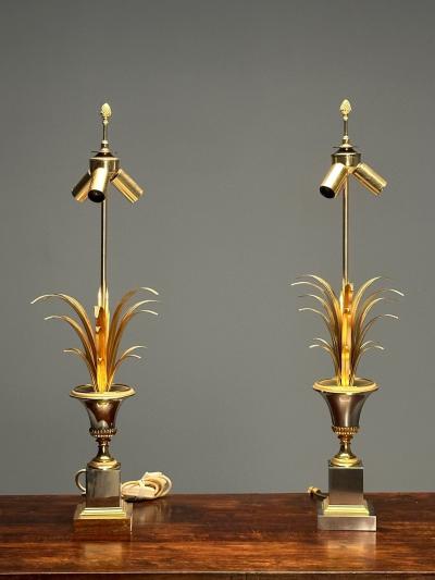 Maison Jansen Maison Charles Attr Hollywood Regency French Table Lamps France 1950s
