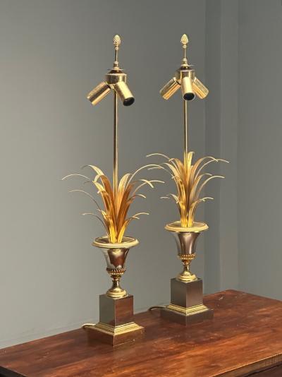 Maison Jansen Maison Charles Attr Hollywood Regency French Table Lamps France 1950s