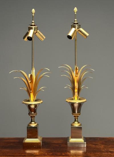 Maison Jansen Maison Charles Attr Hollywood Regency French Table Lamps France 1950s