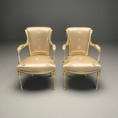 Maison Jansen Maison Jansen Attr Louis XVI Style Hollywood Regency Fauteuils Scalamandre