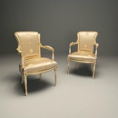 Maison Jansen Maison Jansen Attr Louis XVI Style Hollywood Regency Fauteuils Scalamandre