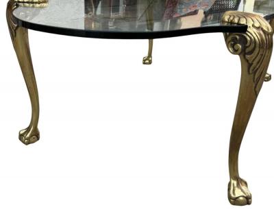 Maison Jansen Maison Jansen Bronze Glass Ball and Claw Foot Cocktail Table