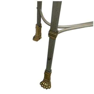 Maison Jansen Maison Jansen Bronze Steel Claw Foot Side Table