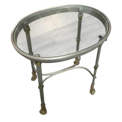 Maison Jansen Maison Jansen Bronze Steel Claw Foot Side Table