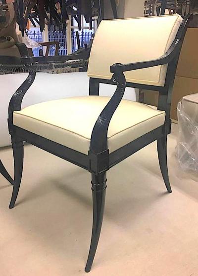 Maison Jansen Maison Jansen Chicest Black Neoclassic Exceptional Pair of Armchairs