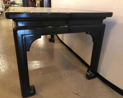 Maison Jansen Maison Jansen Ebonized Coffee or Cocktail Table Chinoiserie Style glomis Glass