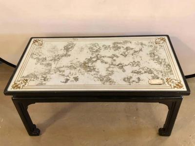 Maison Jansen Maison Jansen Ebonized Coffee or Cocktail Table Chinoiserie Style glomis Glass