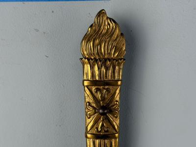 Maison Jansen Maison Jansen Feather Form Wall Sconces Crystal Bronze France 1940s