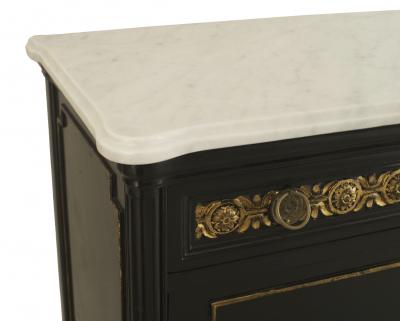 Maison Jansen Maison Jansen French Louis XVI Style Ebonized Secretary Desk