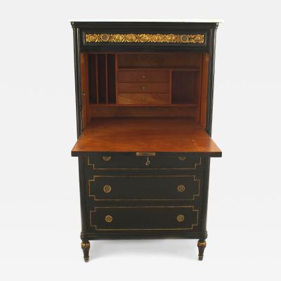 Maison Jansen Maison Jansen French Louis XVI Style Ebonized Secretary Desk