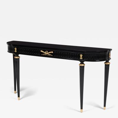 Maison Jansen Maison Jansen French Mid Century Ebonized Console Table