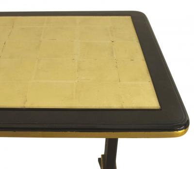 Maison Jansen Maison Jansen French Mid Century Ebony and Gilt Glass Coffee Table