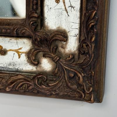 Maison Jansen Maison Jansen Hollywood Regency Eglomise Wall Mirror Gesso Etched Glass