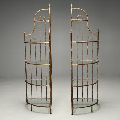 Maison Jansen Maison Jansen Hollywood Regency Etag res Brass Faux Bamboo 1970s